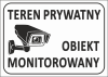 Tabica teren prywatny obiekt monitorowany 21/14,8cm